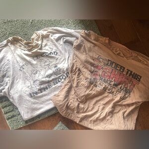 Disney/Sesame Street graphic tee bundle of 2 - both XL custom distressed collar